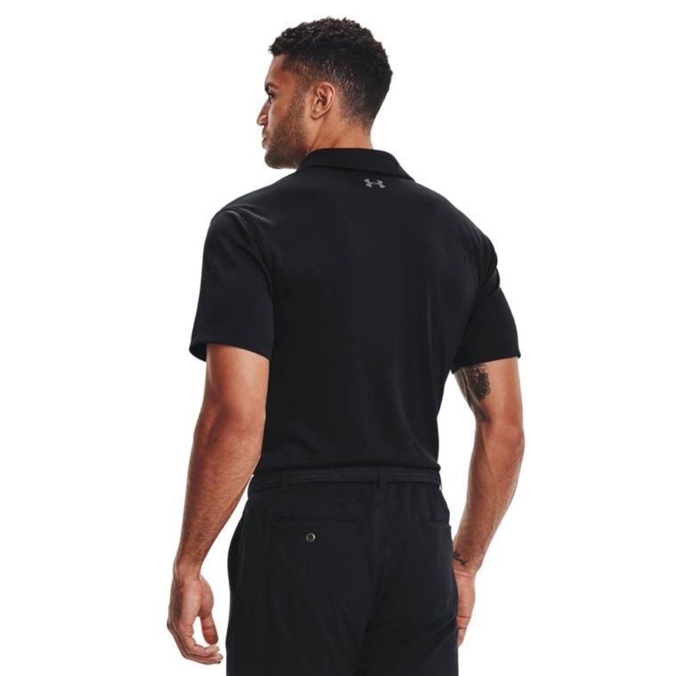 Koszulka polo męska z krótkim rękawem, czarna, Under Armour Tech Polo