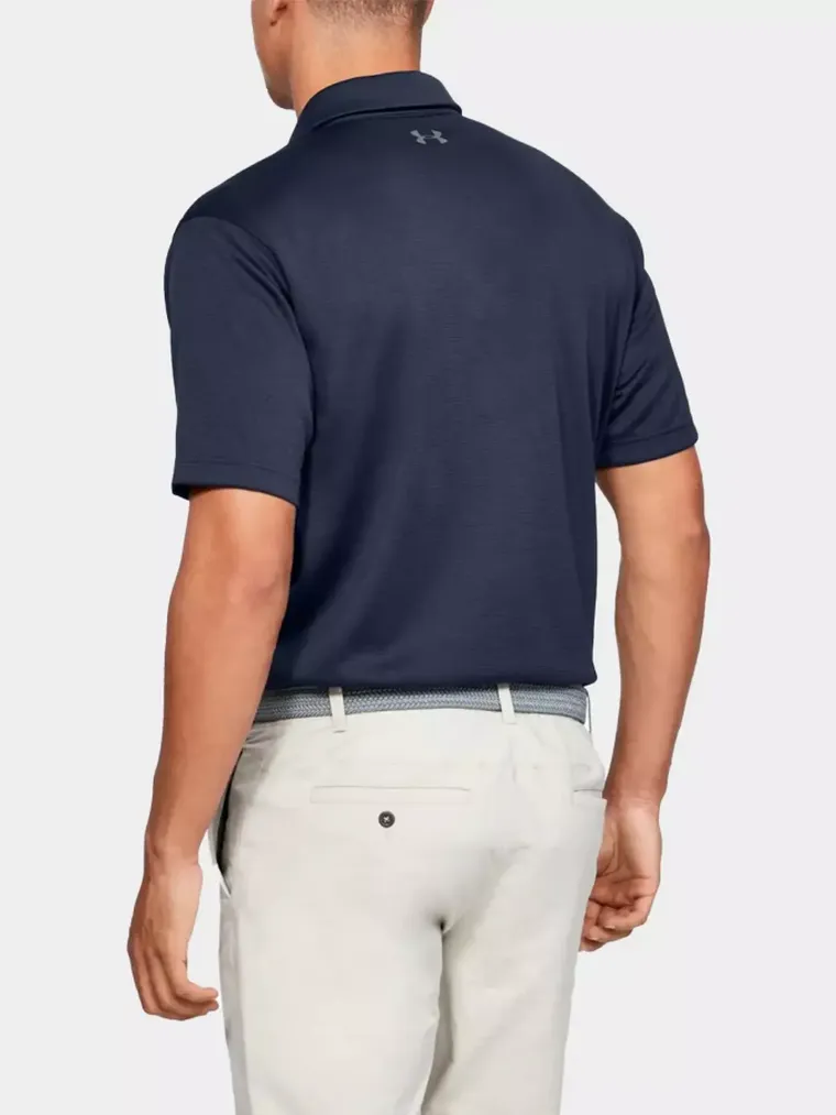 Koszulka polo męska z krótkim rękawem, granatowa, Under Armour Tech Polo
