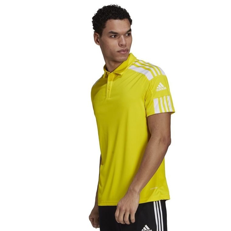 Koszulka polo męska z krótkim rękawem, żółta, Adidas Polo Squadra 21