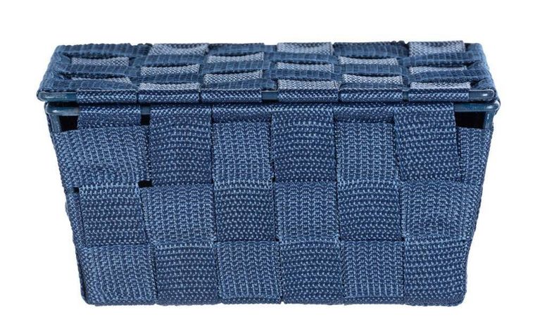 Koszyk łazienkowy z wieczkiem, Adria, granatowy