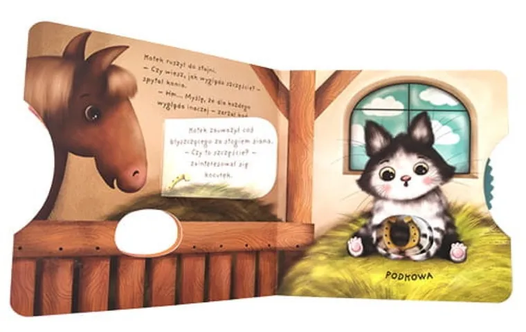 Kotek szuka szczęścia. Baw się w kółko. Książka z okienkami