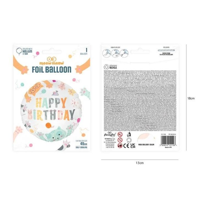 Kotki, balon foliowy, 45 cm