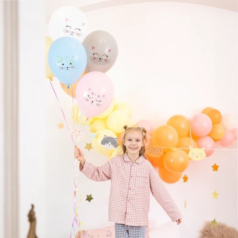 Kotki, balon lateksowy, 6 szt.