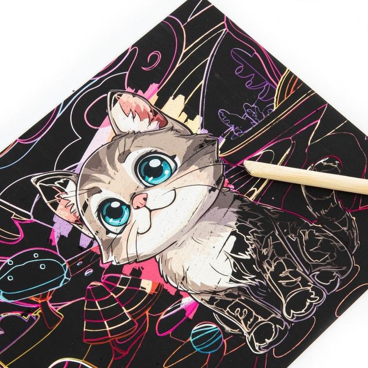 Kotki. Wydrapywanka z kolorowanką 2w1