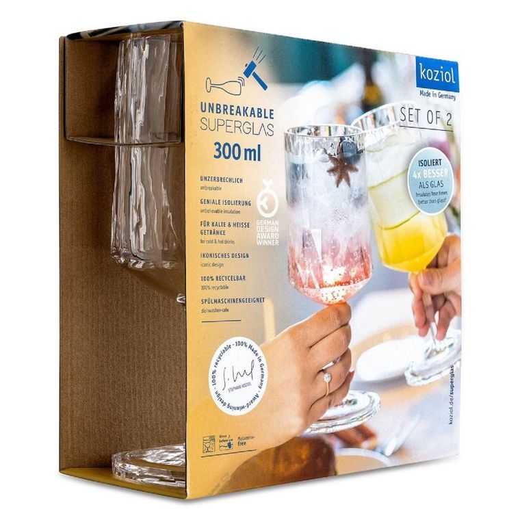 Koziol, Club No4, kieliszki do wina, 300 ml, 2 szt. 4401535