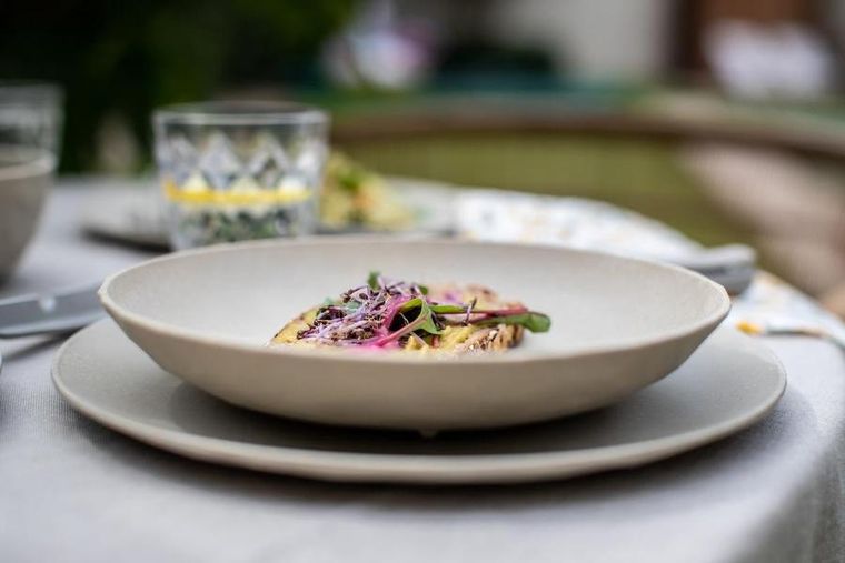 Koziol, Club, talerz, desert sand, 22 cm, 4szt.