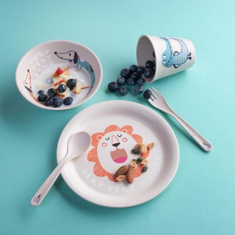 Koziol, Hop On At Home, zestaw obiadowy dla dzieci, beżowy