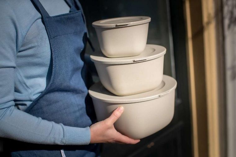 Koziol, pudełko z pokrywką 1l + 2l + 4l, Connect box Set Stockholm, 3 szt.