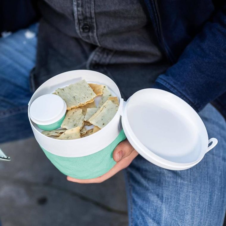 Koziol, śniadaniówka, pojemnik na sałatkę i sos, Bentobox L, 3 elementy