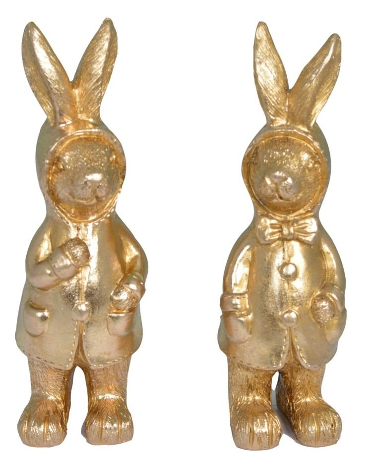 Królik w płaszczu, złoty, 8-7-20 cm