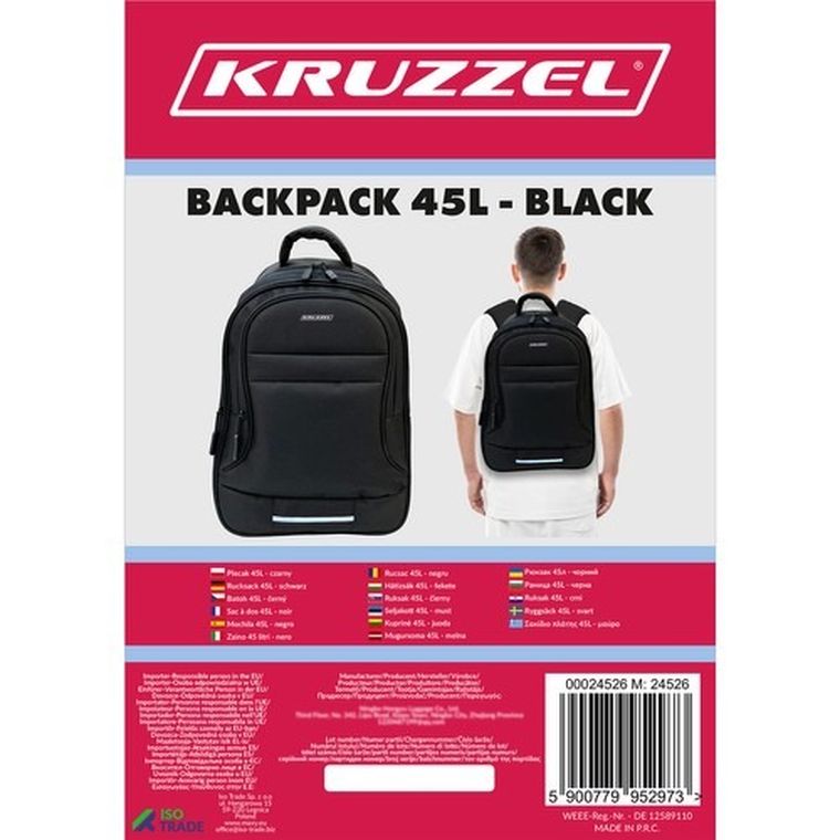 Kruzzel, plecak, czarny, 45l