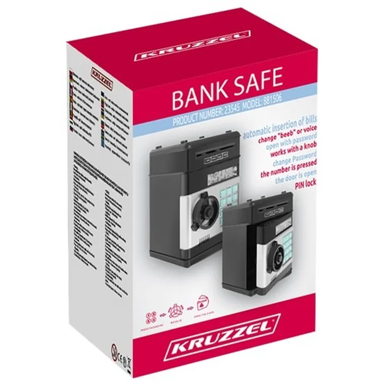 Kruzzel, skarbonka, sejf, bankomat elektroniczny