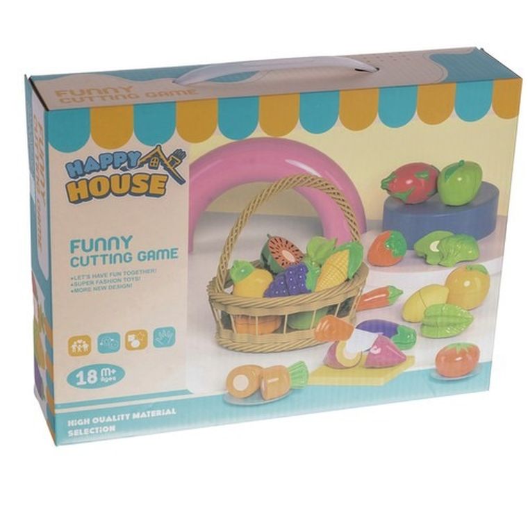 Kruzzel, zestaw owoców i warzyw do krojenia w koszyczku