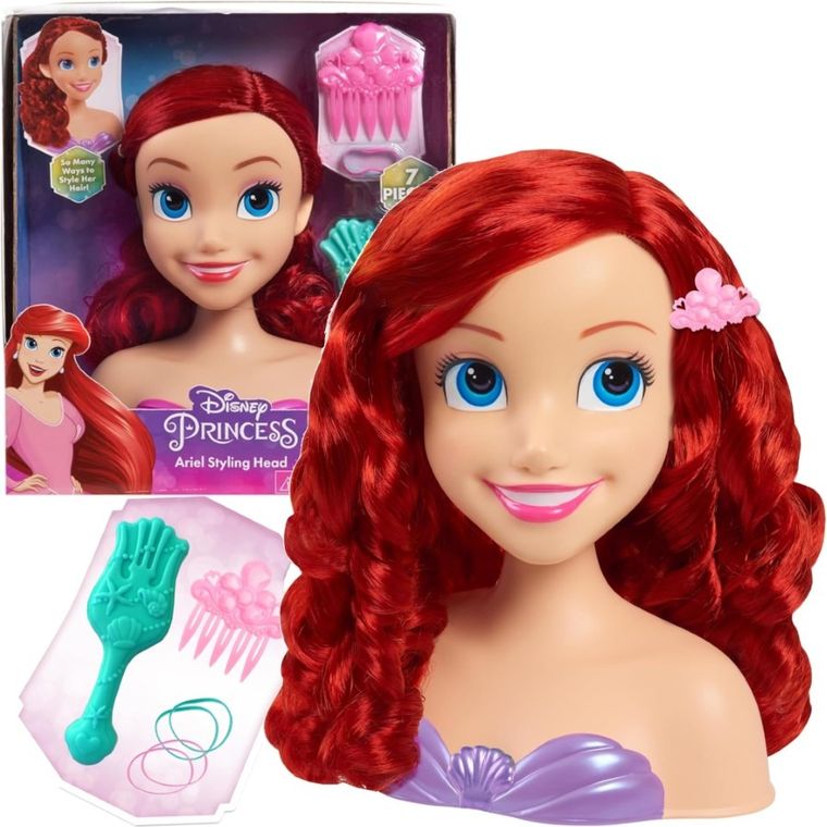 Księżniczki Disneya, Arielka, głowa do stylizacji z akcesoriami