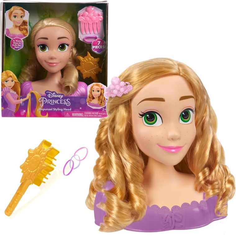 Księżniczki Disneya, Roszpunka, głowa do stylizacji z akcesoriami