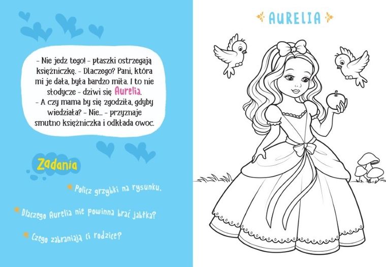 Księżniczki. Malowanka z farbkami i pędzelkiem