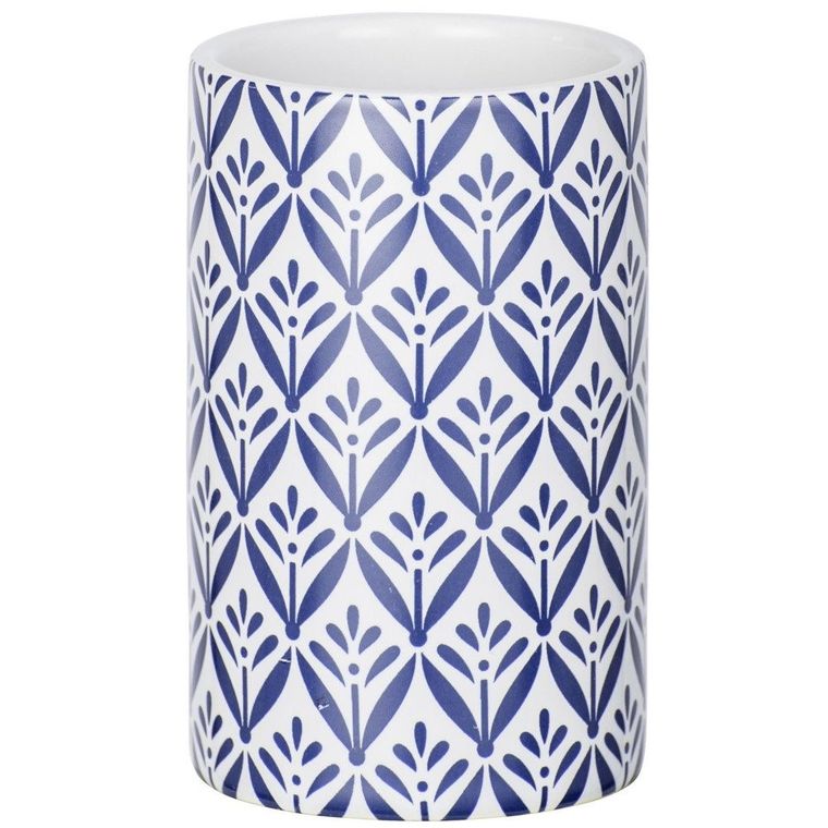 Kubek ceramiczny na szczoteczki z zębów, Lorca, z motywem greckim