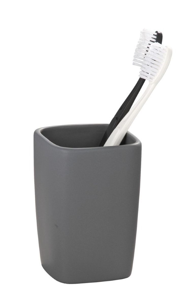Kubek na szczoteczki, ceramiczny, Faro, szary