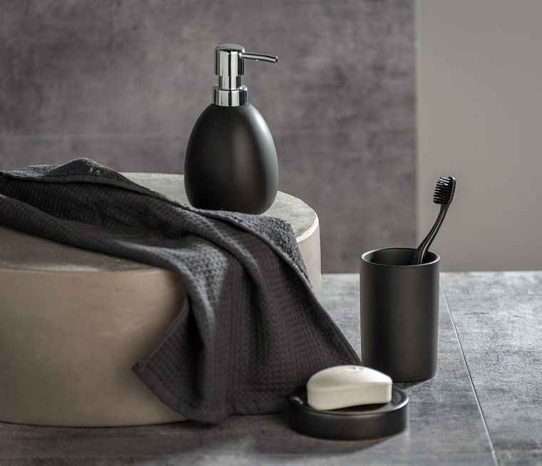 Kubek na szczoteczki, Polaris matt, czarny