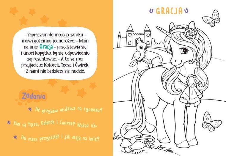 Kucyki. Malowanka z farbkami i pędzelkiem