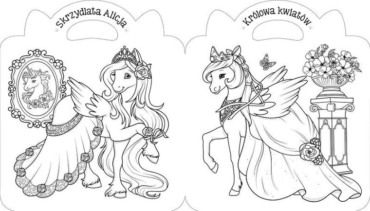 Kucyki. Malowanka z naklejkami. W pałacu