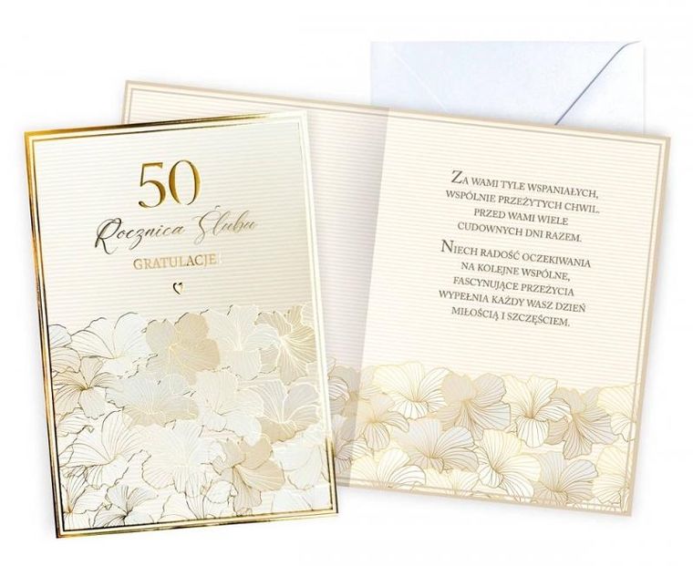 Kukartka, karnet, 50 rocznica ślubu