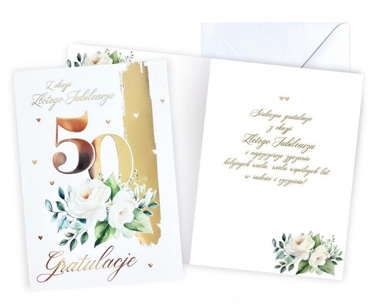 Kukartka, karnet, 50 rocznica ślubu