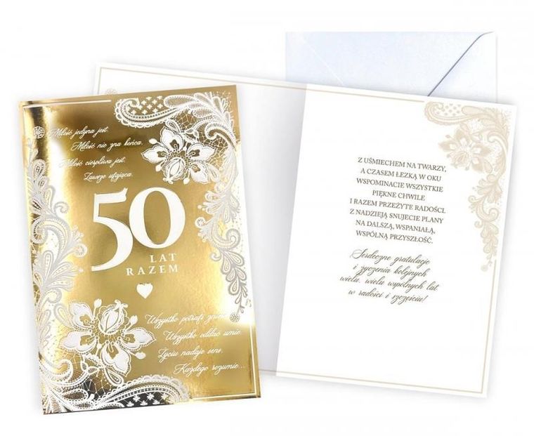 Kukartka, karnet, 50 rocznica ślubu