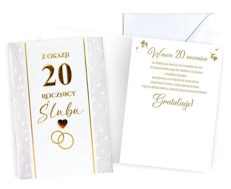 Kukartka, karnet, Rocznica ślubu 20
