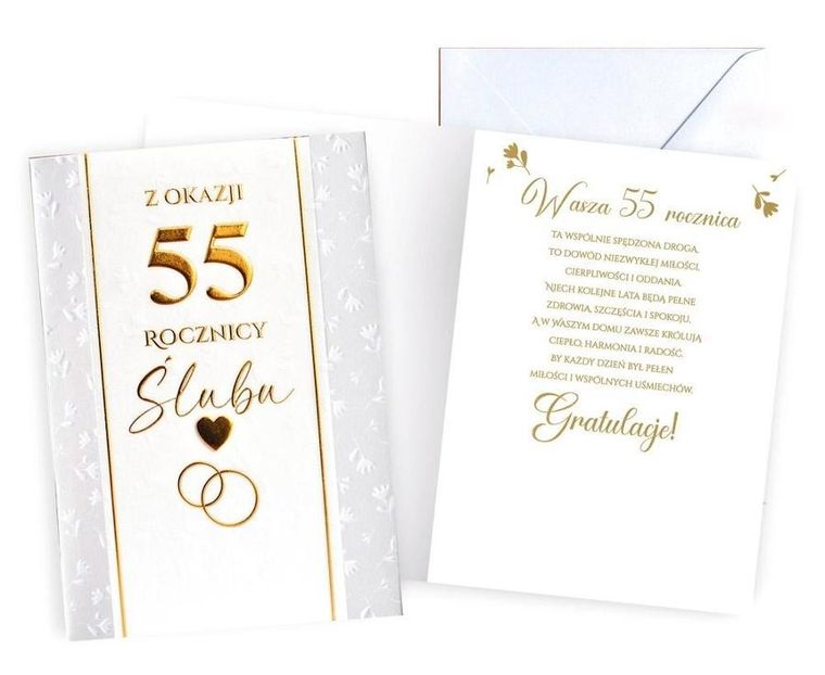 Kukartka, karnet, Rocznica ślubu 55