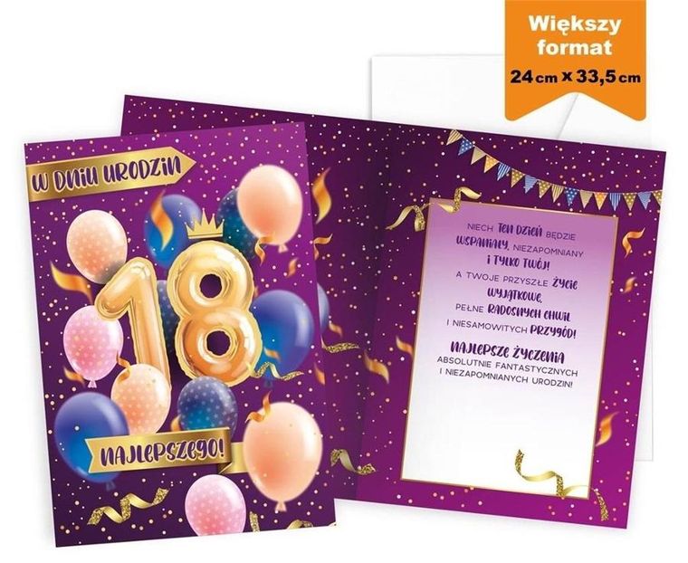 Kukartka, karnet, Urodziny 18