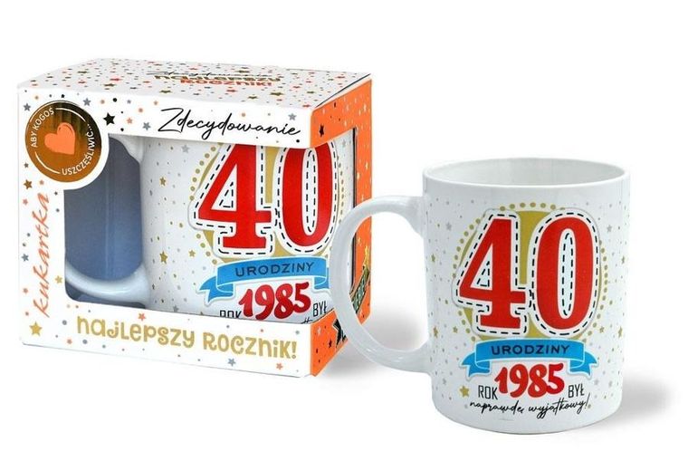 Kukartka, kubek premium, Urodziny 40