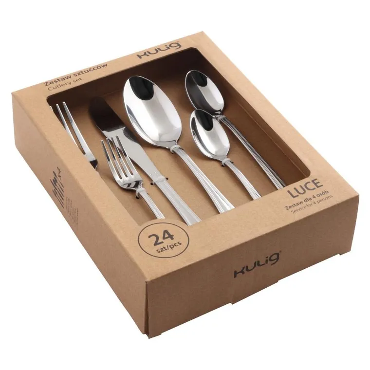 Kulig, Luce, komplet sztućców dla 4 osób, srebrny, 24 szt.