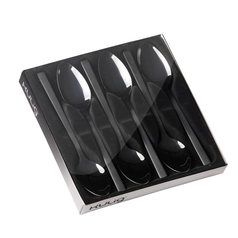 Kulig, Piano, komplet łyżeczek do herbaty, Black, 6 szt.