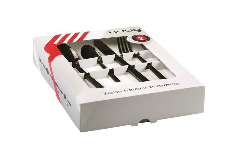 Kulig, Piano, komplet sztućców, Black, 24 szt.