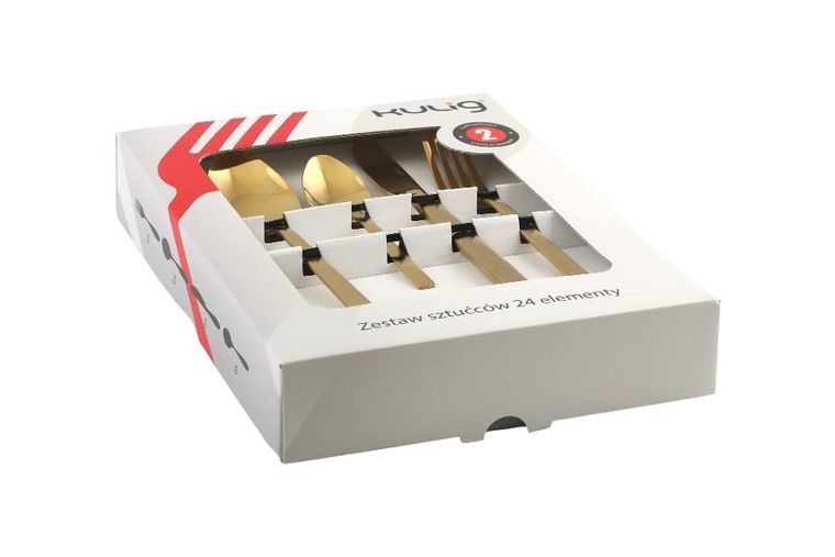 Kulig, Piano, komplet sztućców, Gold, 24 szt.