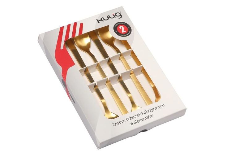 Kulig, Vita, komplet łyżeczek koktajlowych, Mat Gold, 6 szt.