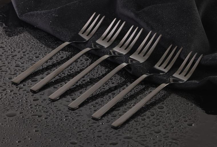 Kulig, widelczyk do ciasta, Piano Shiny, black, 3 szt.