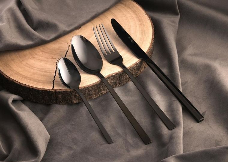 Kulig, widelec obiadowy, Piano Shiny, black, 3 szt.