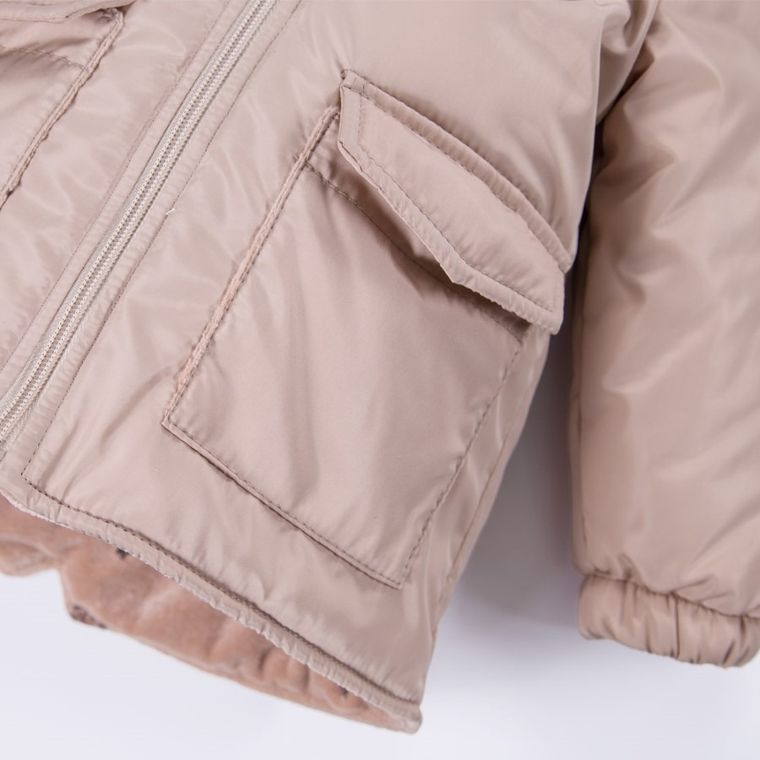 Kurtka chłopięca z kapturem, beżowa, Eevi