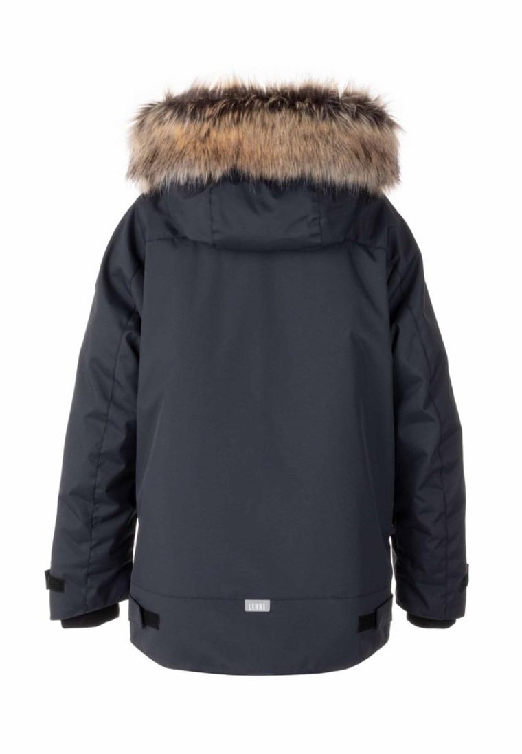 Kurtka chłopięca z kapturem, czarna, Lenne