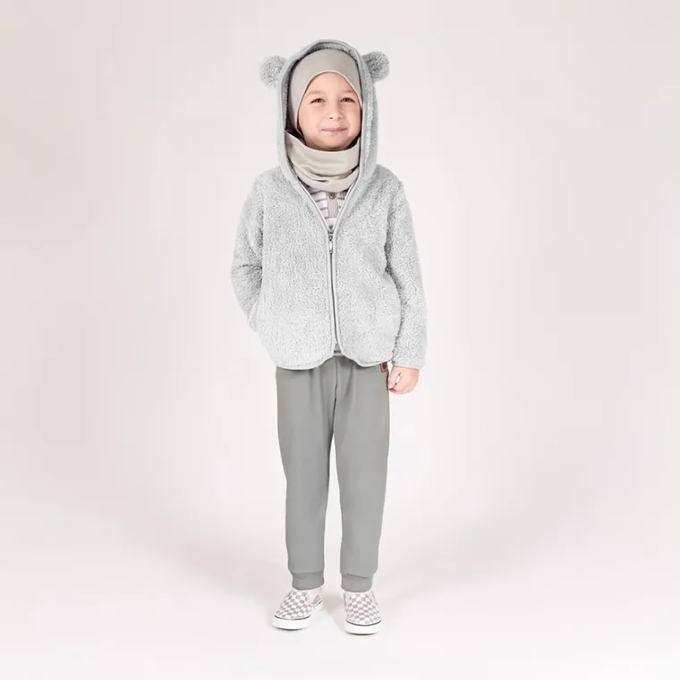 Kurtka chłopięca z kapturem, szara, Nicol