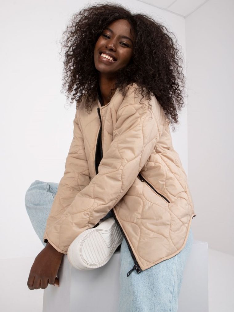 Kurtka damska, beżowa, Rue Paris