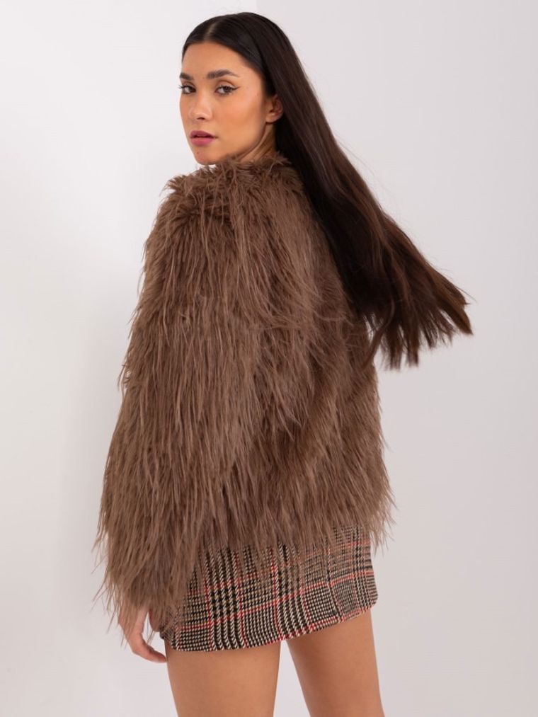 Kurtka damska, brązowa, Italy Moda