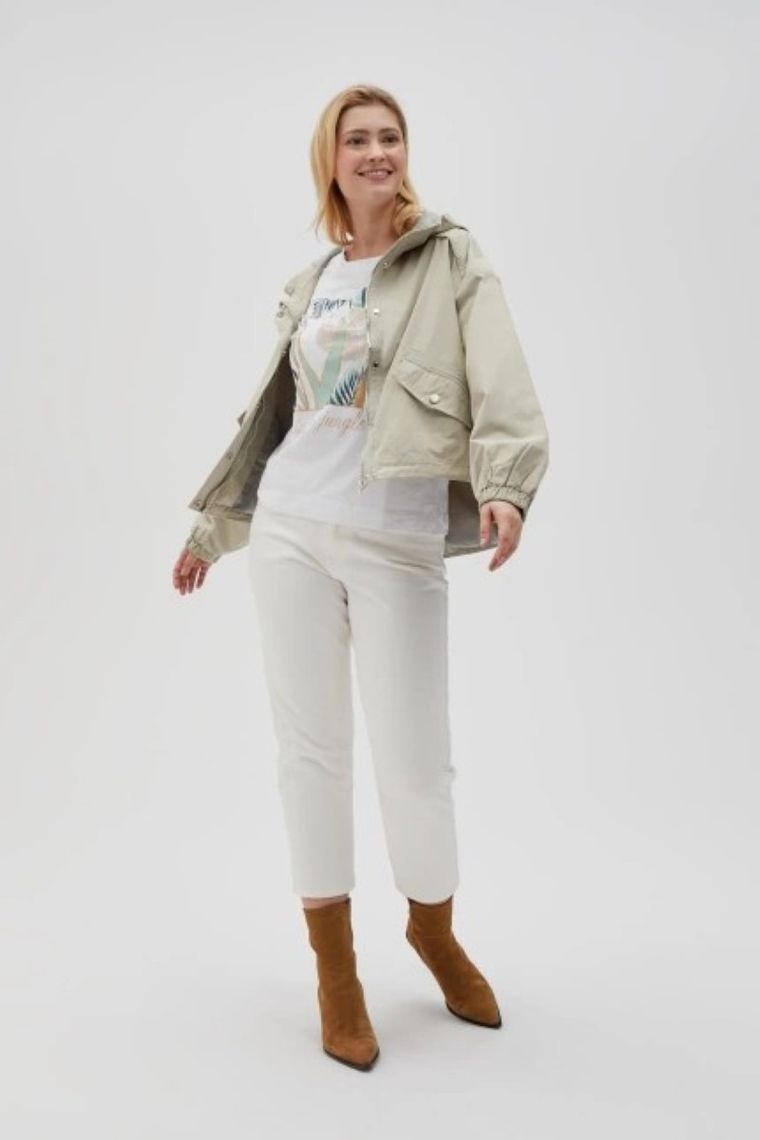 Kurtka damska z kapturem, khaki, Moodo