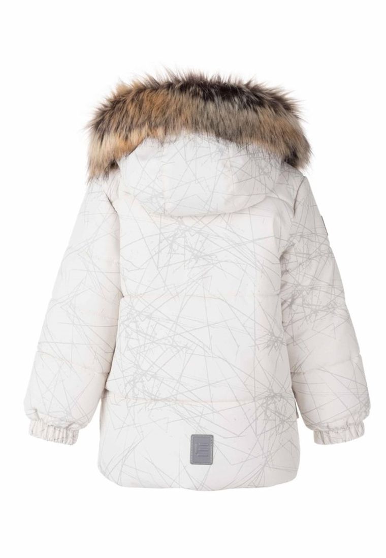 Kurtka dziewczęca z kapturem, biała, Lenne