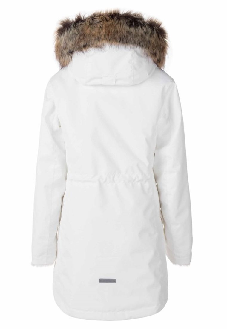 Kurtka dziewczęca z kapturem, biała, Lenne
