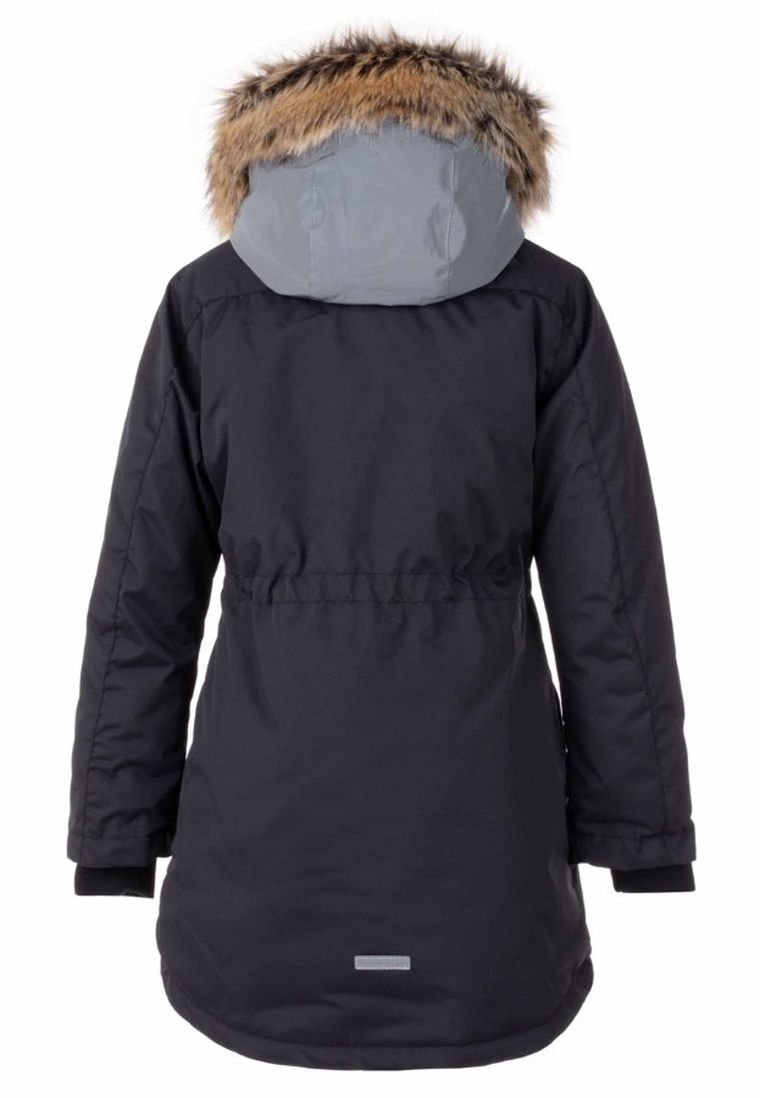 Kurtka dziewczęca z kapturem, czarna, Lenne