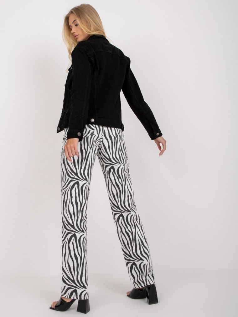 Kurtka jeansowa damska, czarna, Rue Paris