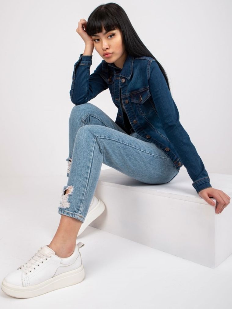Kurtka jeansowa damska, denim, Rue Paris
